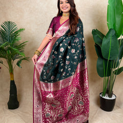 Premium Banarasi Soft Silk Saree With Blouse Piece