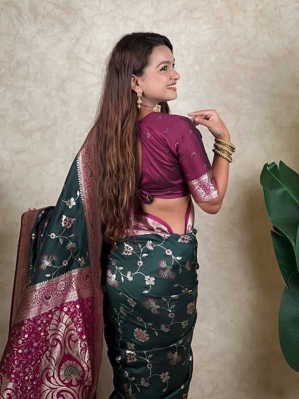 Premium Banarasi Soft Silk Saree With Blouse Piece