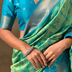 Premium Patola Silk Sarees with Meenakari Ikkat weaves