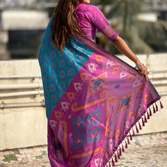 Premium Patola Silk Sarees with Meenakari Ikkat weaves