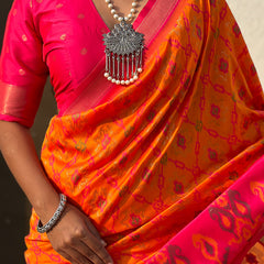 Premium Patola Silk Sarees with Meenakari Ikkat weaves