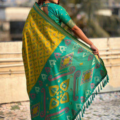 Premium Patola Silk Sarees with Meenakari Ikkat weaves
