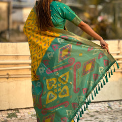 Premium Patola Silk Sarees with Meenakari Ikkat weaves