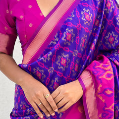 Premium Patola Silk Sarees with Meenakari Ikkat weaves