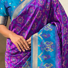 Premium Patola Silk Sarees with Meenakari Ikkat weaves