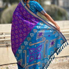 Premium Patola Silk Sarees with Meenakari Ikkat weaves