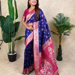 Premium Banarasi Soft Silk Saree With Blouse Piece