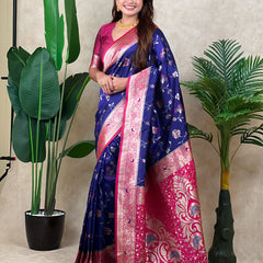Premium Banarasi Soft Silk Saree With Blouse Piece