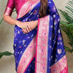 Premium Banarasi Soft Silk Saree With Blouse Piece