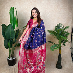 Premium Banarasi Soft Silk Saree With Blouse Piece