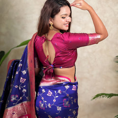 Premium Banarasi Soft Silk Saree With Blouse Piece