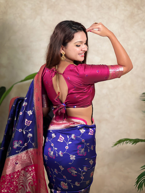 Premium Banarasi Soft Silk Saree With Blouse Piece
