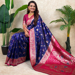 Premium Banarasi Soft Silk Saree With Blouse Piece