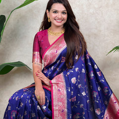 Premium Banarasi Soft Silk Saree With Blouse Piece