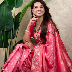 Premium Banarasi Soft Silk Saree With Blouse Piece