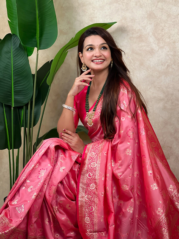 Premium Banarasi Soft Silk Saree With Blouse Piece