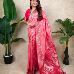 Premium Banarasi Soft Silk Saree With Blouse Piece
