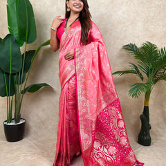 Premium Banarasi Soft Silk Saree With Blouse Piece