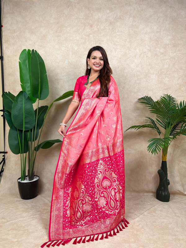 Premium Banarasi Soft Silk Saree With Blouse Piece