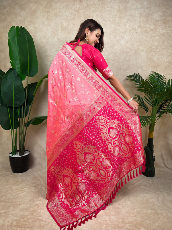 Premium Banarasi Soft Silk Saree With Blouse Piece