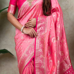 Premium Banarasi Soft Silk Saree With Blouse Piece