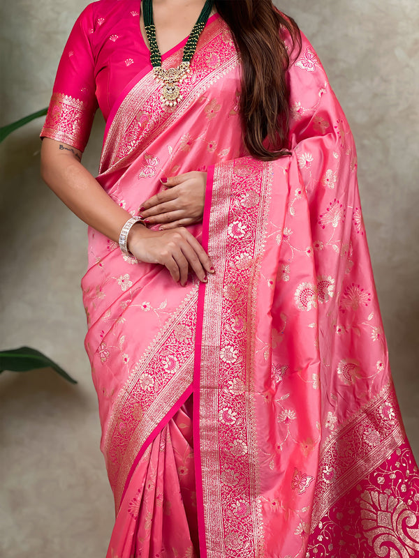 Premium Banarasi Soft Silk Saree With Blouse Piece