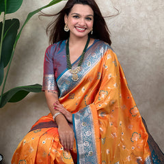 Premium Banarasi Soft Silk Saree With Blouse Piece