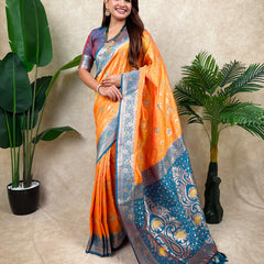 Premium Banarasi Soft Silk Saree With Blouse Piece