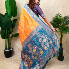 Premium Banarasi Soft Silk Saree With Blouse Piece
