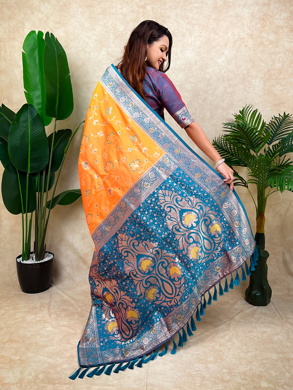 Premium Banarasi Soft Silk Saree With Blouse Piece