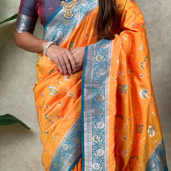 Premium Banarasi Soft Silk Saree With Blouse Piece