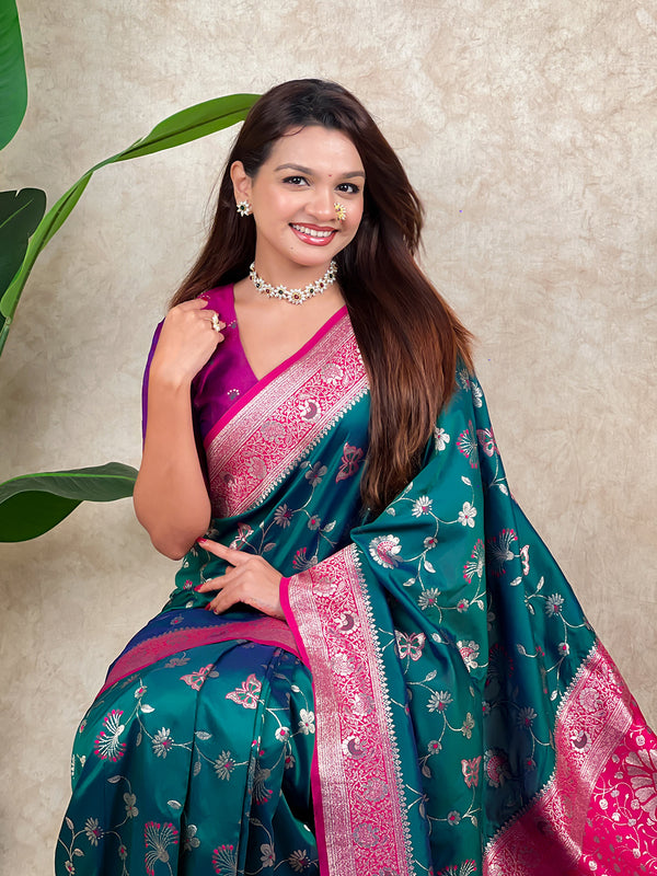 Premium Banarasi Soft Silk Saree With Blouse Piece