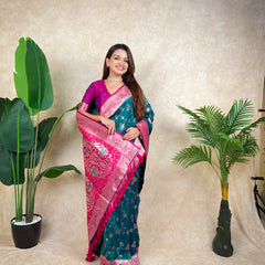 Premium Banarasi Soft Silk Saree With Blouse Piece