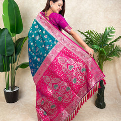 Premium Banarasi Soft Silk Saree With Blouse Piece