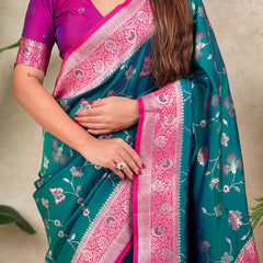 Premium Banarasi Soft Silk Saree With Blouse Piece