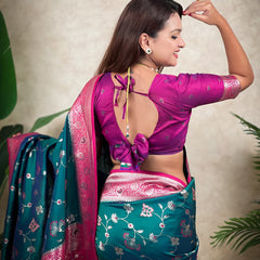 Premium Banarasi Soft Silk Saree With Blouse Piece