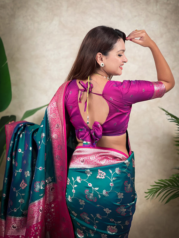 Premium Banarasi Soft Silk Saree With Blouse Piece