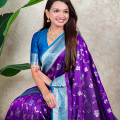 Premium Banarasi Soft Silk Saree With Blouse Piece