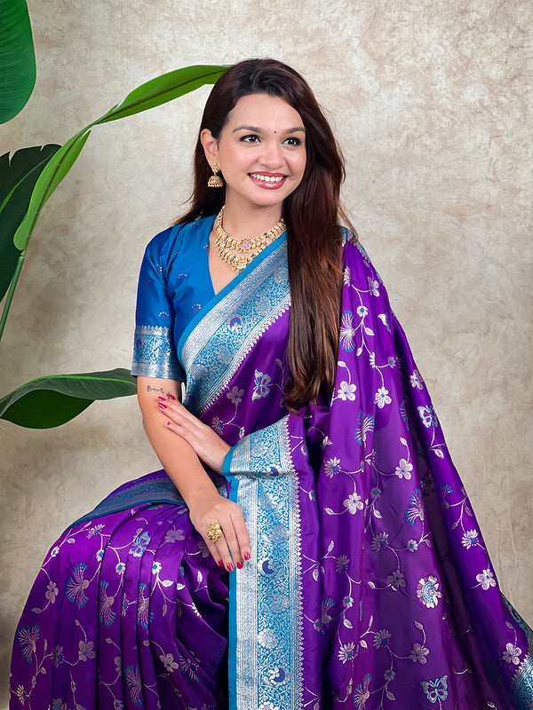 Premium Banarasi Soft Silk Saree With Blouse Piece
