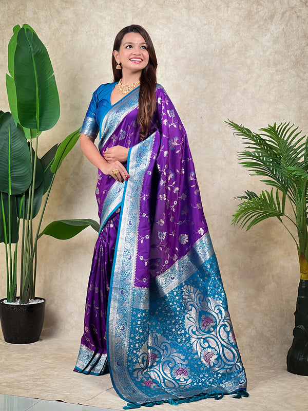 Premium Banarasi Soft Silk Saree With Blouse Piece
