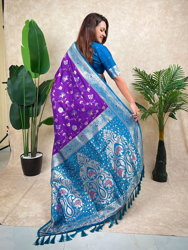 Premium Banarasi Soft Silk Saree With Blouse Piece
