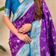 Premium Banarasi Soft Silk Saree With Blouse Piece
