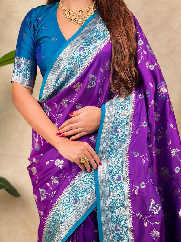 Premium Banarasi Soft Silk Saree With Blouse Piece