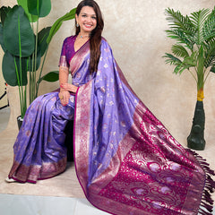 Premium Banarasi Soft Silk Saree With Blouse Piece