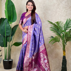 Premium Banarasi Soft Silk Saree With Blouse Piece
