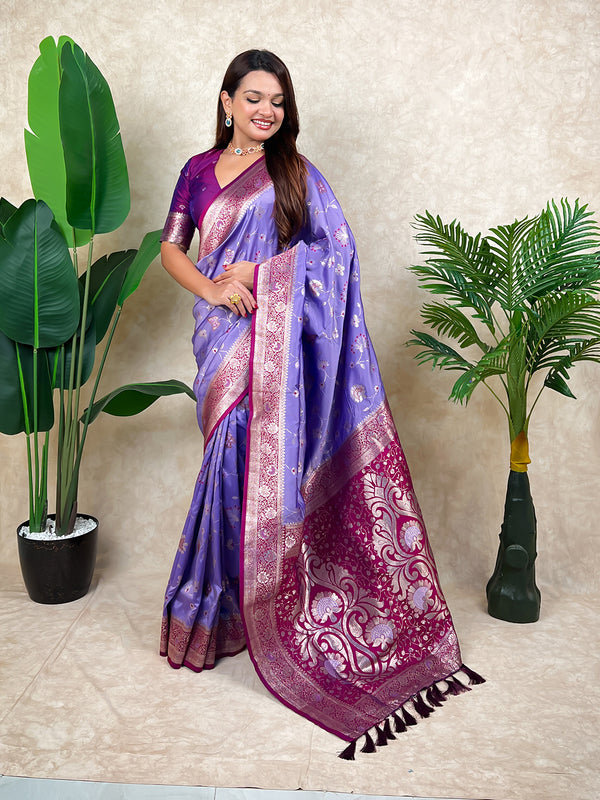 Premium Banarasi Soft Silk Saree With Blouse Piece