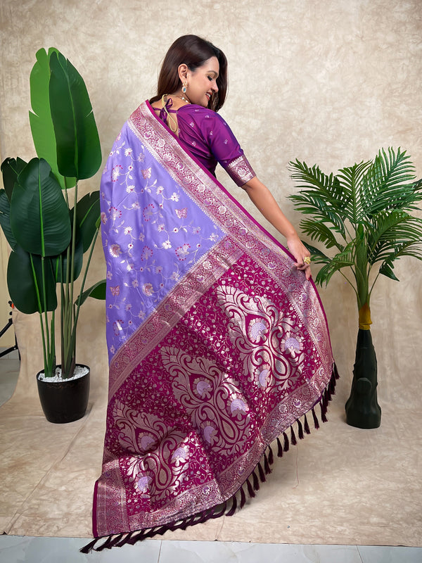Premium Banarasi Soft Silk Saree With Blouse Piece