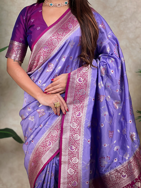 Premium Banarasi Soft Silk Saree With Blouse Piece