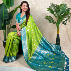 Premium Banarasi Soft Silk Saree With Blouse Piece