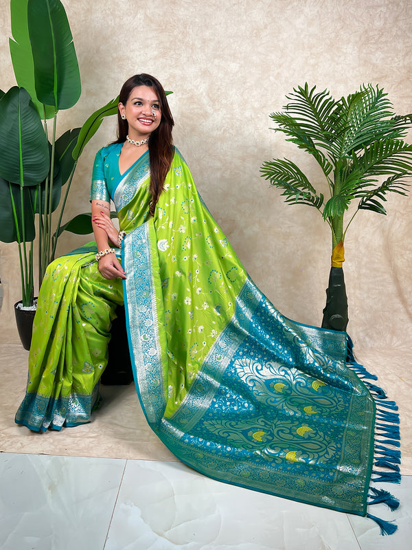 Premium Banarasi Soft Silk Saree With Blouse Piece
